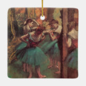 Ornement En Céramique Danseurs, rose et vert par Edgar Degas (Dos)