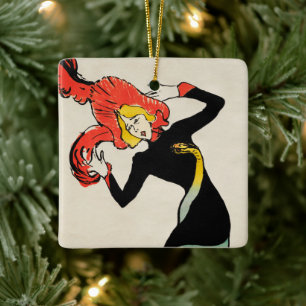 Ornement En Céramique Danseuse Art nouveau Jane Avril par Toulouse Lautr