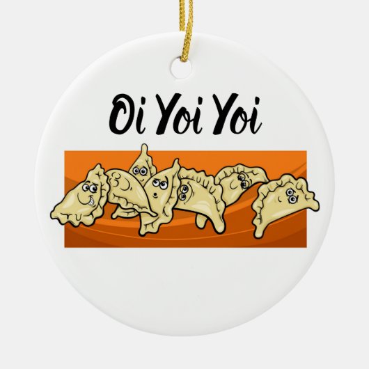 Ornement en céramique d'arbre de Noël de Varenyky (Devant)