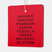 Ornement En Céramique Dasher Dancer Vixen Vodka Tequila Whiskey Blitzen (Gauche)