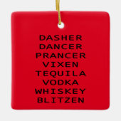 Ornement En Céramique Dasher Dancer Vixen Vodka Tequila Whiskey Blitzen (Devant)