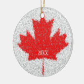 Ornement En Céramique Date canadienne de coutume de vacances de tempête (Gauche)