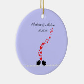 Ornement En Céramique Date de mariage ; A marié notre premier Noël (Droite)