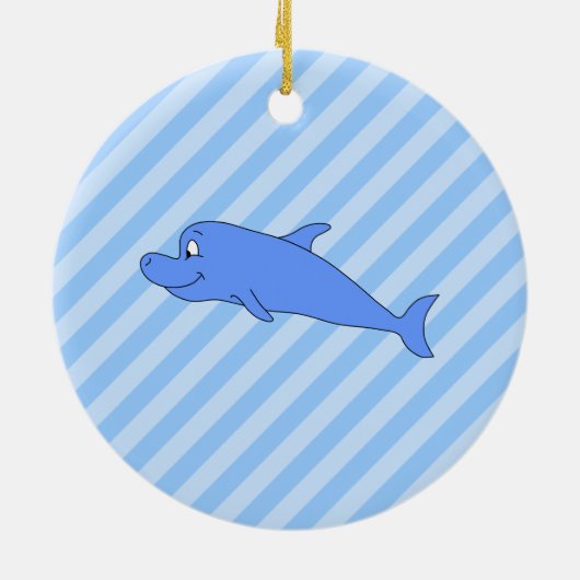 Ornement En Céramique Dauphin bleu (Dos)