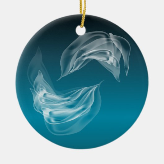 Ornement En Céramique Dauphins Abstraits en jeu (Devant)