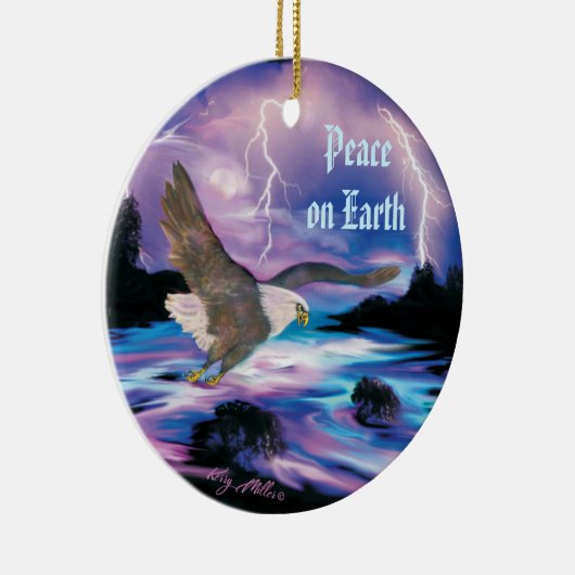 Ornement en céramique de Bald Eagle (Droite)