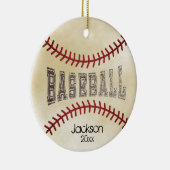 Ornement En Céramique ⚾ de baseball en détresse (Droite)