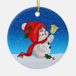 Ornement en céramique de bonhomme de neige mignon