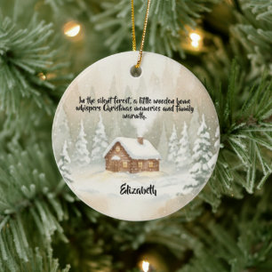 Ornement en céramique de cabine de Noël personnali