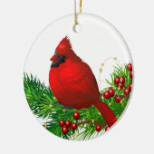 Ornement en céramique de cardinal (Gauche)