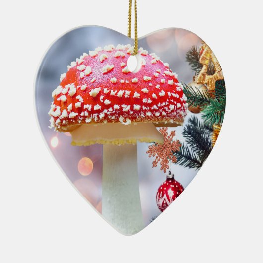 Ornement en céramique de champignon rouge (Droite)