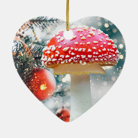 Ornement en céramique de champignon rouge (Dos)