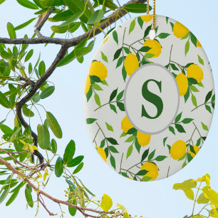 Ornement en céramique de citron monogrammé – Desig