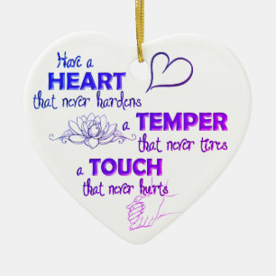 Ornement en céramique de coeur de citation de