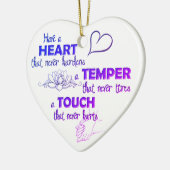 Ornement en céramique de coeur de citation de (Gauche)