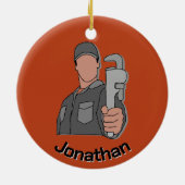 Ornement en céramique de conception de plombier (Dos)