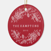 Ornement en céramique de couronne de Noël - Berry (Gauche)