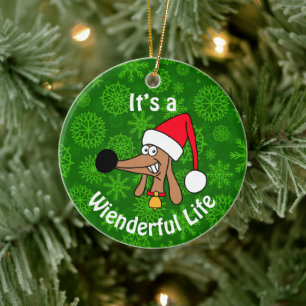 Ornement en céramique de dachshund Wonderful Life