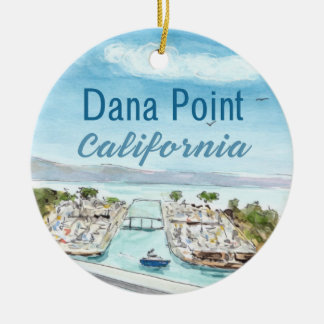 Ornement en céramique de Dana Point - Scène côtièr