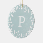 Ornement en céramique de feuillage congelé - Aqua (Droite)