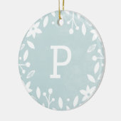 Ornement en céramique de feuillage congelé - Aqua (Gauche)
