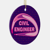 Ornement en céramique de génie civil rose (Droite)