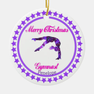 Ornement en céramique de gymnastique Joyeux Noël