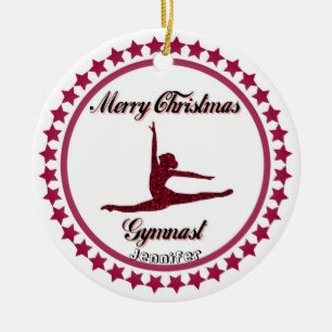 Ornement en céramique de gymnastique Joyeux Noël