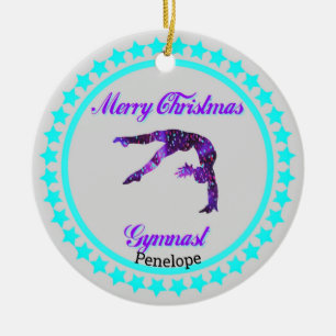 Ornement en céramique de gymnastique Joyeux Noël