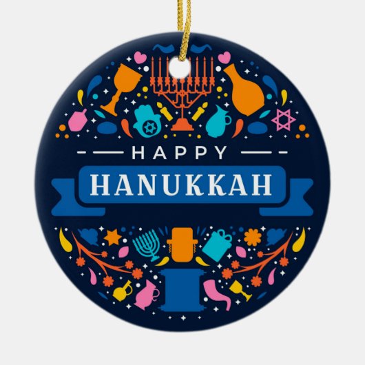 Ornement en céramique de Hanukkah (Devant)