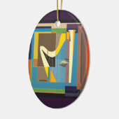 Ornement en céramique de la Harpe d'or jaune (Gauche)