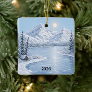 Ornement en céramique de la place hivernale glacia