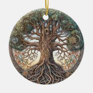 Ornement en céramique de l'Arbre de Vie païen