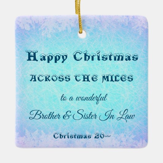 Ornement En Céramique De l'autre côté des Miles Christmas Brother & Sist (Devant)