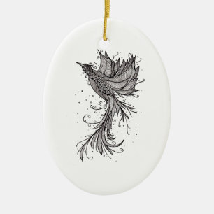 Ornement en céramique de Lineart Phoenix