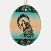 Ornement en céramique de loup tribal (Droite)