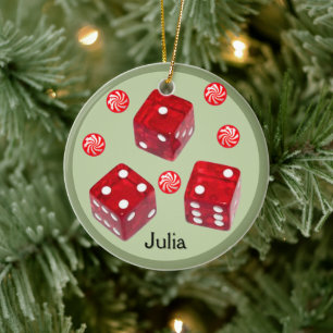 Ornement en céramique de Noël Bunco