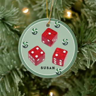 Ornement en céramique de Noël Bunco