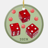 Ornement en céramique de Noël Bunco (Dos)