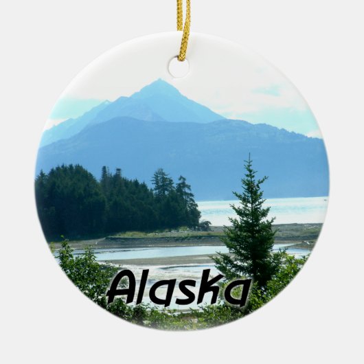 Ornement en céramique de Noël de l'Alaska (Devant)