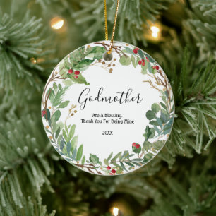 Ornement en céramique de Noël des Godmères