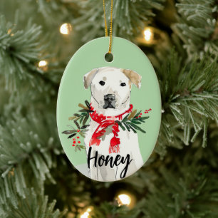 Ornement en céramique de Noël du Golden Lab