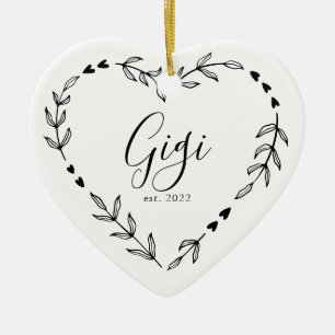 Ornement en céramique de Noël Gigi Année d'établis