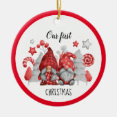 Ornement en céramique de Noël Gnomes (Devant)