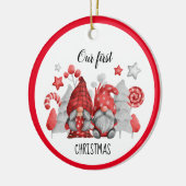 Ornement en céramique de Noël Gnomes (Gauche)