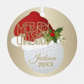 Ornement en céramique de Noël Golf Ball (Verso)