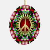 Ornement en céramique de Noël hippie d'hexagone de (Droite)