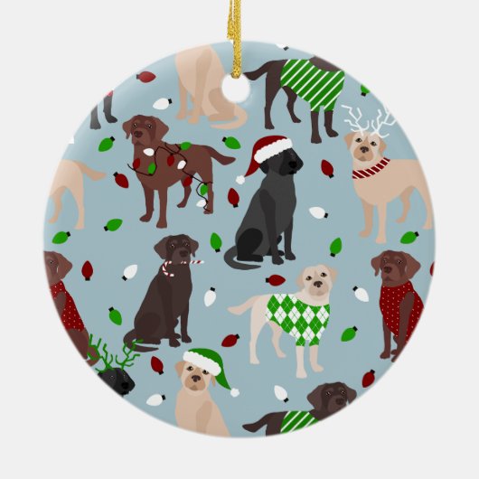 Ornement en céramique de Noël Labrador Retriever (Dos)