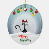 Ornement en céramique de Noël Meowy (Gauche)