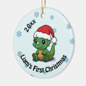 Ornement en céramique de Noël personnalisé (Gauche)